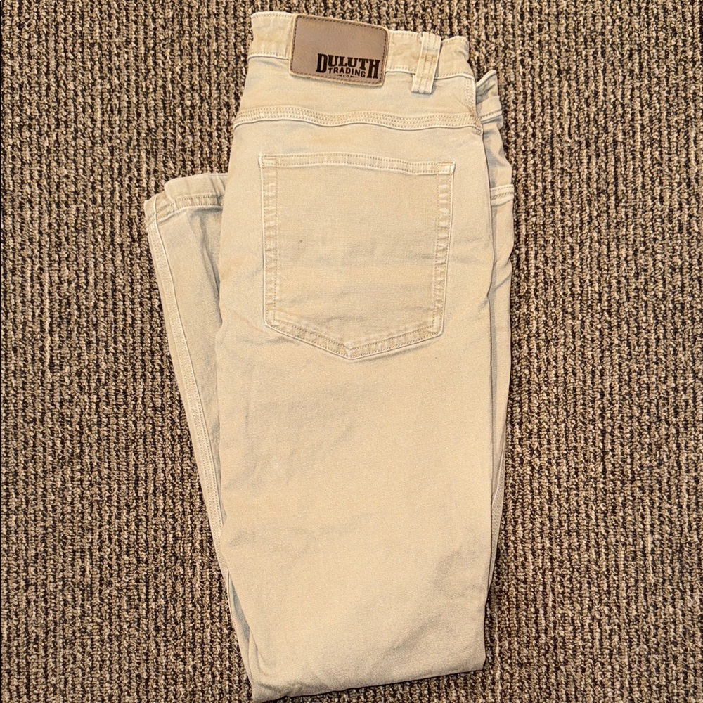 Duluth Trading Co Men's Slim Straight Jeans - Cream